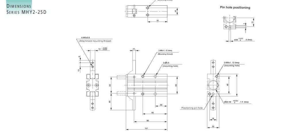 Mhy2-10d Pneumatic Air Gripper, Mhy2 -10d Pneumatic Air Gripper Cylinder, Mhy2-10d Air Chuck