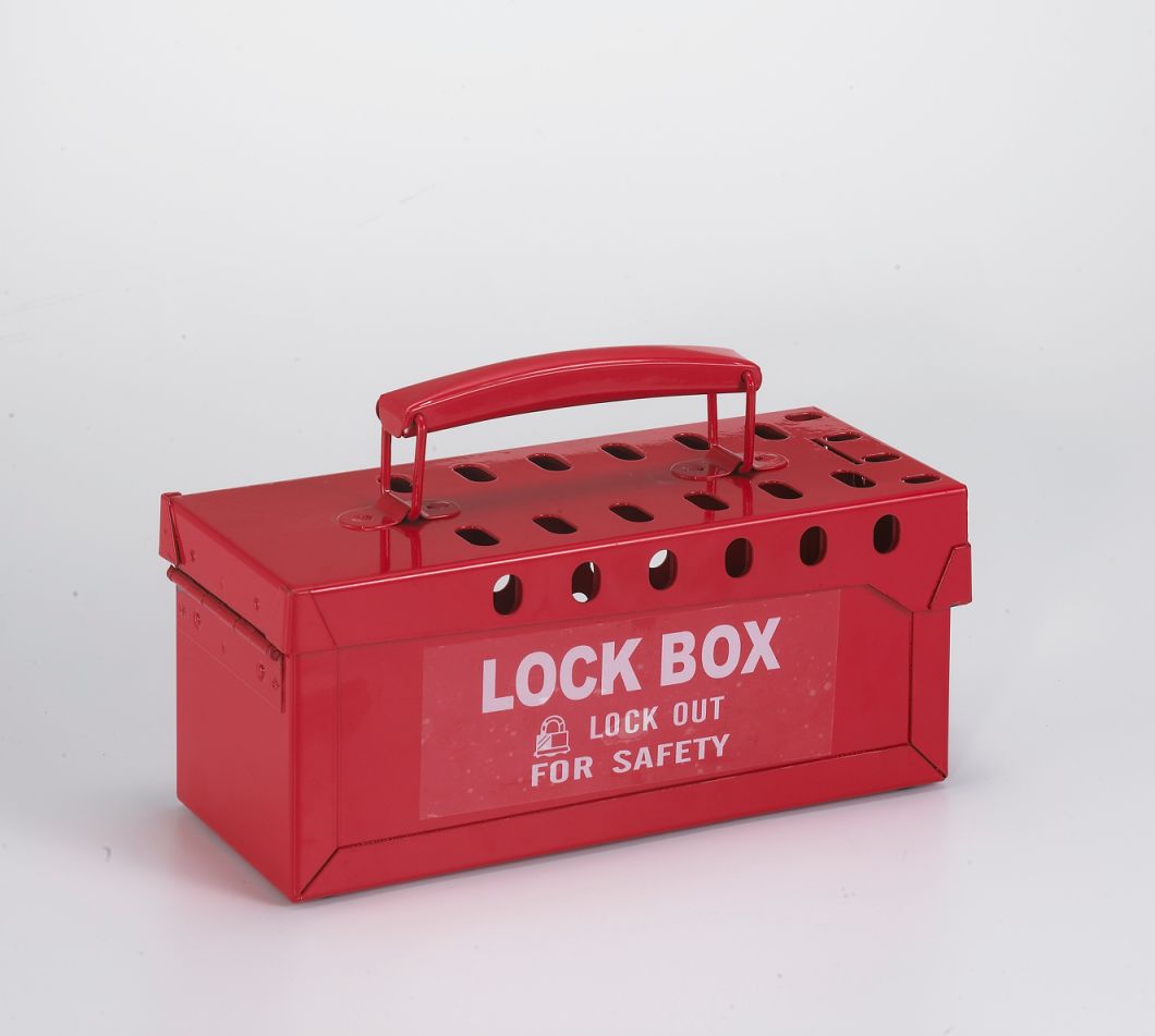 GS-8812 Lock Portable Metal Safety Lockout Box, Lockout Box, Industrial Safety Equipment Electrical Metal Safety Lockout Tagout Box