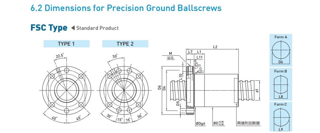 Fsc4005-1000mm Type High Quality Rolled Precision Ball Screws for CNC Machines, Ball Screw