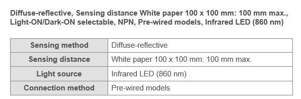 E3z-Ls61 2m Compact Photoelectric Sensor Switch, Image Diffuse-Reflective E31-Ls61 Sensor Switch