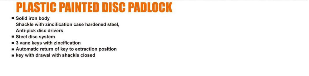 Gsbc2-03 Heavy Duty Plastic Painted Disc Iron Padlock, High Quality Iron Padlock, ISO9001 Passed Iron Padlock, Disc Iron Padlock