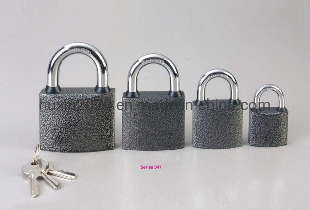 GS0047 Plastic Painted Water Proof Iron Padlock, High Quality Grey Padlock, ISO9001 Passed Grey Padlock, Padlock