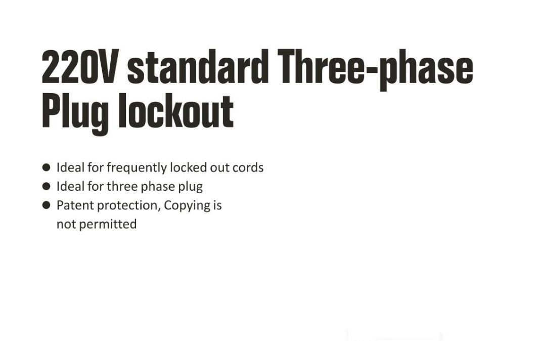 GS-8184 220V Standard Three Phase Plug Lockout, High Quality Safety Plug Lockout