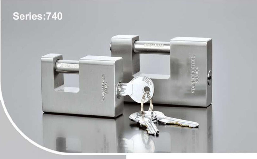 GS0740 Rectangular Stainless Steel Padlock, High Quality Stainless Stainless Steel Padlock, ISO9001 Passed Stainless Steel Padlock with Computer Key