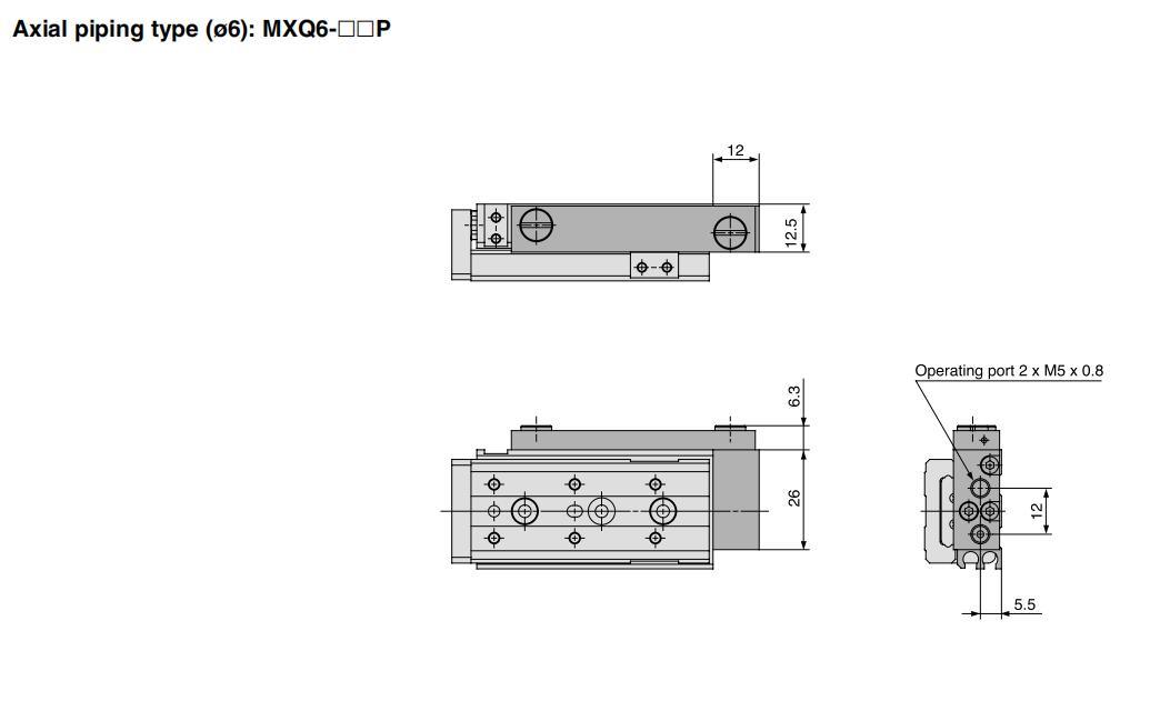 Mxq6-10/20/30/40/50 Stroke Air Slide Table, Mxq Series Alluminum Alloy Air Slide Tabe Cylinder, Pneumatic Slide Table Cylinder