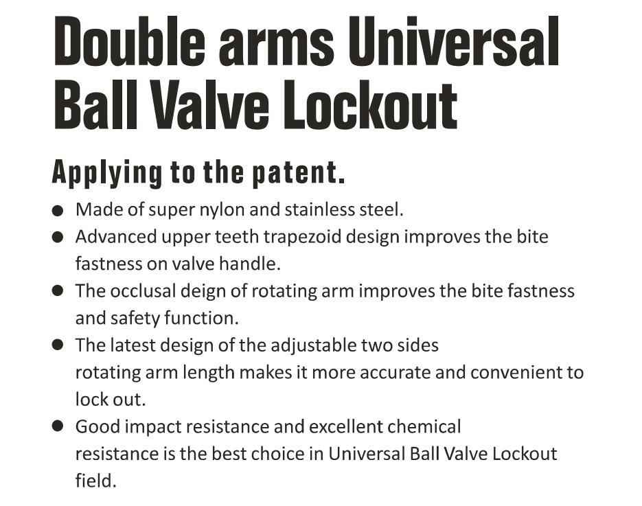 GS-8213 Double Arms Universal Ball Valve Standard Lockout, Safety Lockout, Ball Valve Lockout, High Quality Safety Lockout