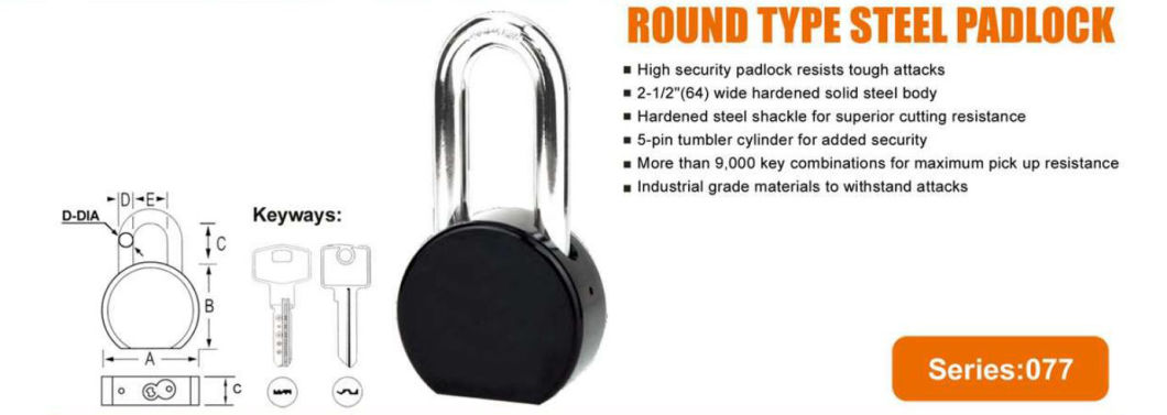 GS0077 Round Type Stainless Steel Padlock, High Quality Stainless Stainless Steel Padlock, ISO9001 Passed Stainless Steel Padlock