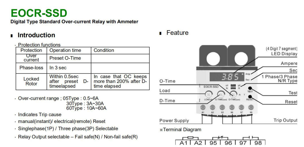 Eocr-SSD 05n Electronic Over Current Relay, CE Proved Over Current Relay, ISO9001 Proved High Quality Current Relay
