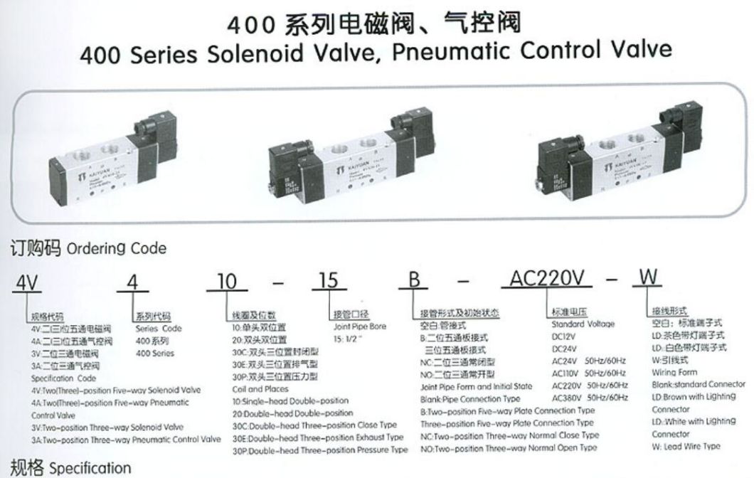 4A430c-15 Pneumatic Air Control Vave, 3 Way 2 Position Directional Solenoid Valve Pneumatic Compressed Compressor Air Control Valve, Pneumatic Control Valve