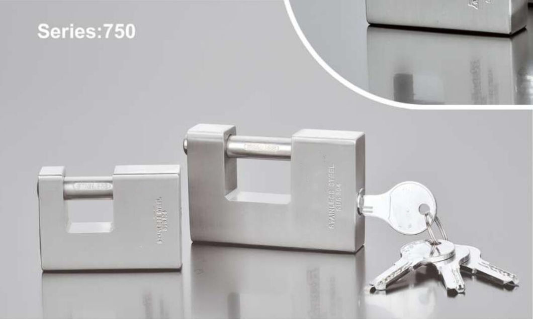 GS0750 Rectangular Stainless Steel Padlock, High Quality Stainless Stainless Steel Padlock, ISO9001 Passed Stainless Steel Padlock with Computer Key