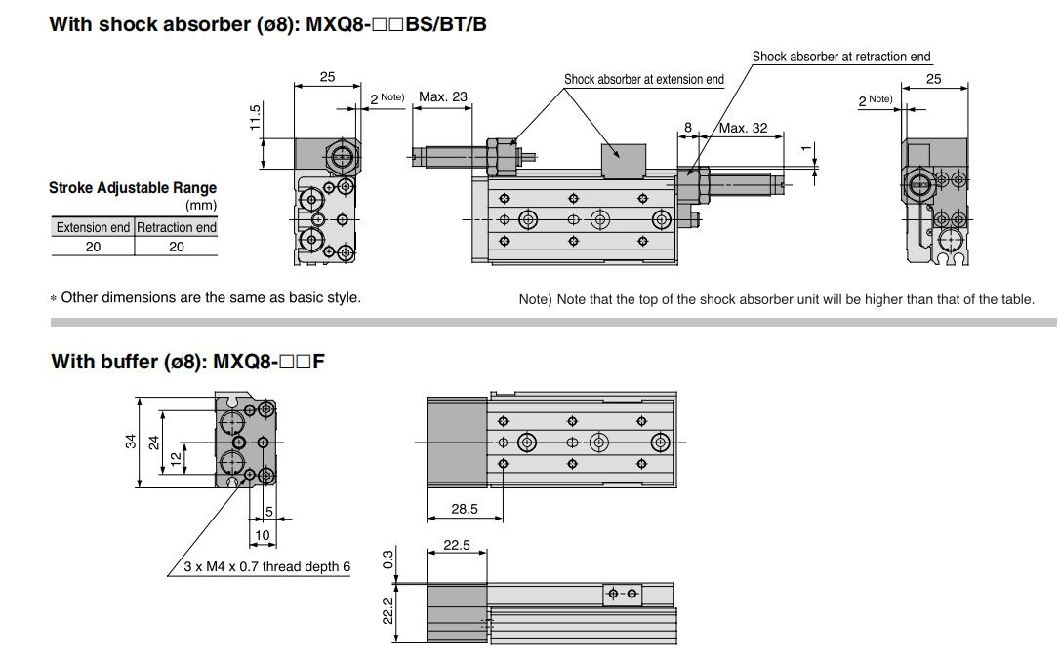 Mxq8-10/20/30/40/50/75 Stroke Air Slide Table, Mxq Series Alluminum Alloy Air Slide Tabe Cylinder, Pneumatic Slide Table Cylinder