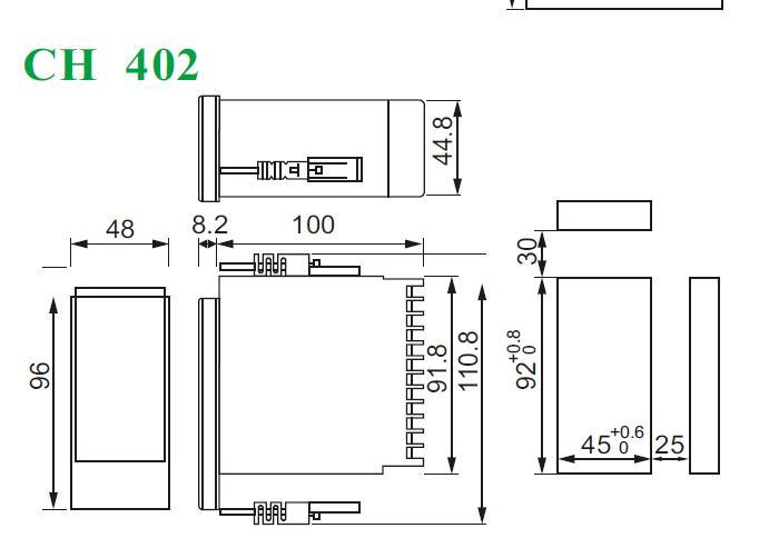 CH402 Digital Pid Temperatuer Controller, 4-Digit Dual Display Pid Temperature Controller 48mm X 96mm Temperatre Controller, CE Proved Temperature Controller
