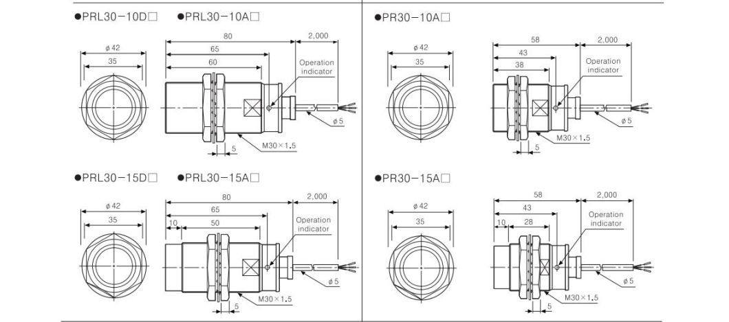 Prl30-15dp Inductive Proximity Sensor Switch, ISO9001 Passed Quality Proximity Switch, CE Proved High Quality Sensor Switch, Cylindrical Sensor Switch