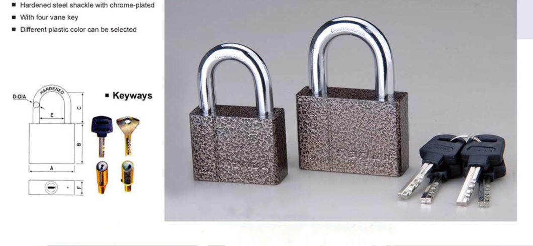 GS0025 Plastic Painted Disc Iron Padlock, High Quality Iron Padlock, ISO9001 Passed Iron Padlock, Disc Iron Padlock