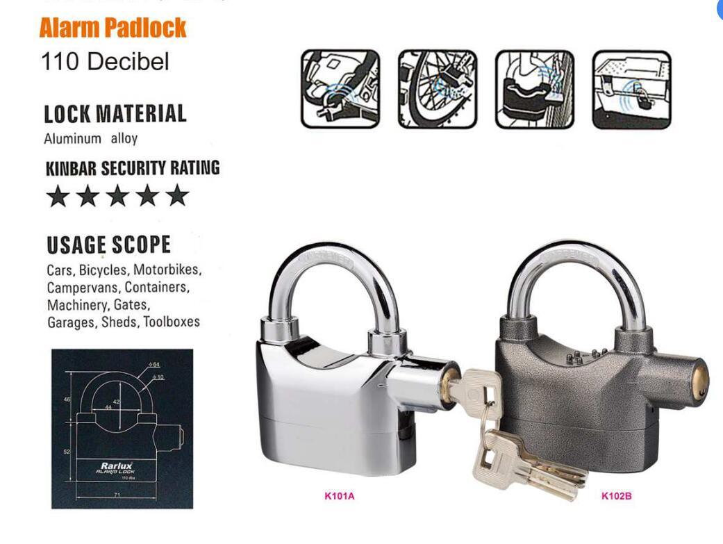 GSK102 Alarm Padlock, High Quality Zinc Alloy Alarm Padlock, ISO9001 Passed Zinc Alloy Padlock