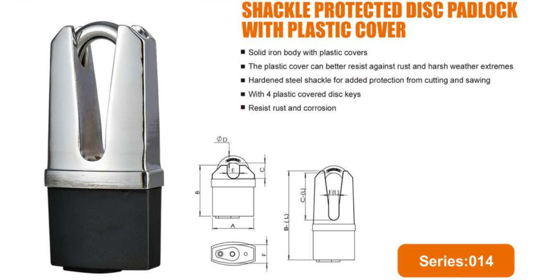 GS0014 Shackle Protected Disc Iron Padlock, High Quality Iron Padlock, ISO9001 Passed Iron Padlock, Shackle Protected Disc Iron Padlock