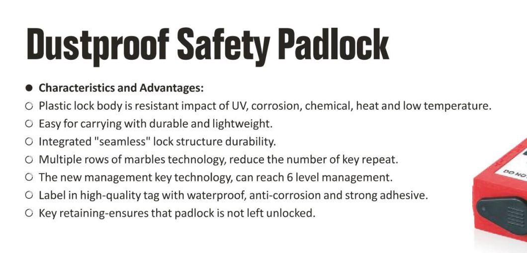 GS-8521d Dustproof Metal Shackle Safety Padlock, 38mm Metal Schackl Safety Padlock, High Quality Safety Padlock