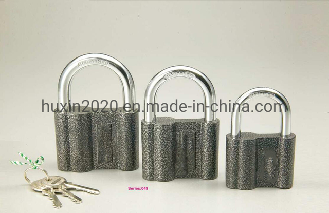 GS0049 Plastic Painted Pattern Iron Padlock, High Quality Grey Padlock, ISO9001 Passed Grey Padlock, Padlock