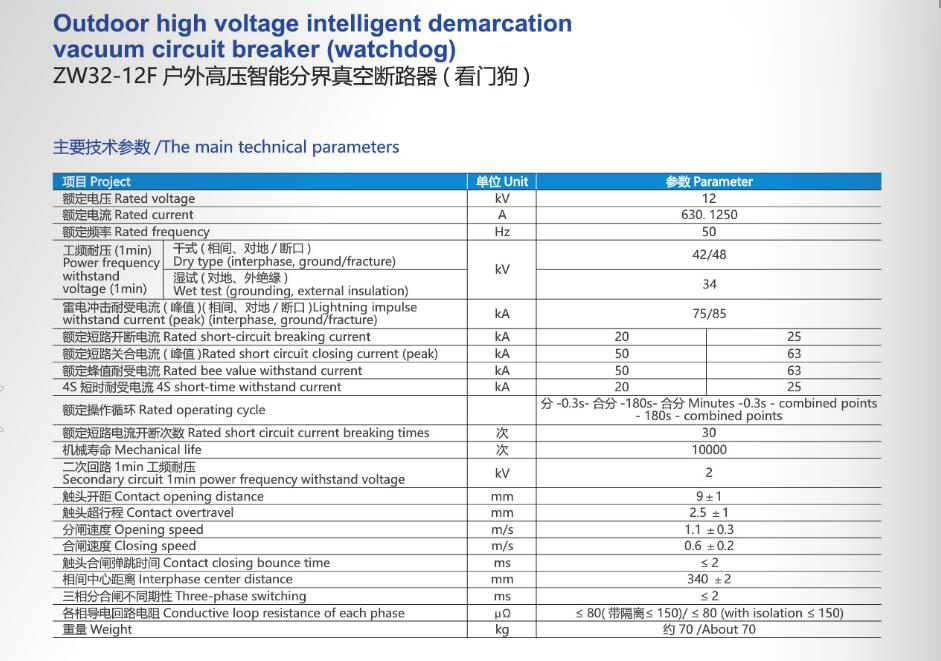 Zw32-12f Outdoor High Voltage Intelligent Demarcation Vacuum Circuit Breaker, ISO9001 Passed High Quality Circuit Breaker, CE Proved Circuit Breaker