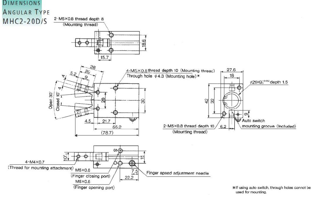 Mhc2-25D/S/Cpneumatic Air Gripper, Mhc2 -25D Pneumatic Air Gripper Cylinder, Mhc2-25D Air Chuck