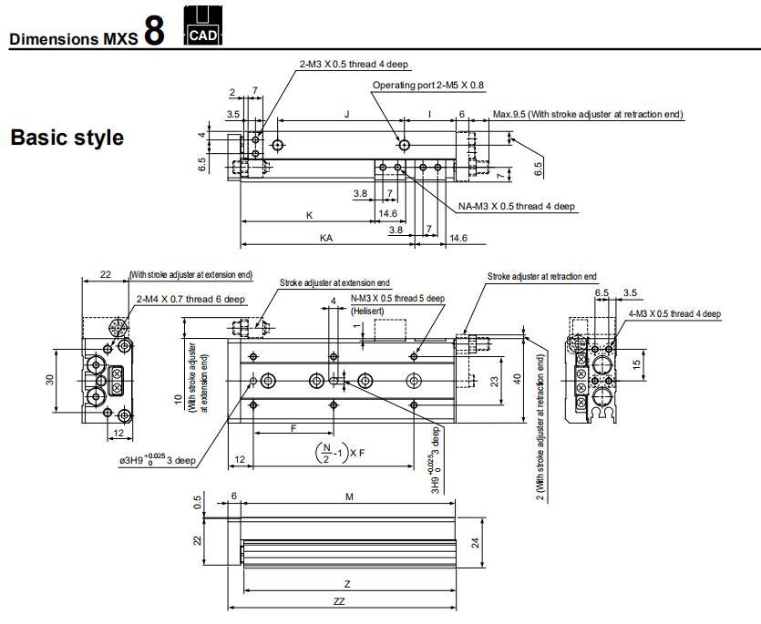 Mxs8-10/20/30/40/50 Stroke Air Slide Table, Mxsseries Alluminum Alloy Air Slide Tabe Cylinder, Pneumatic Slide Table Cylinder