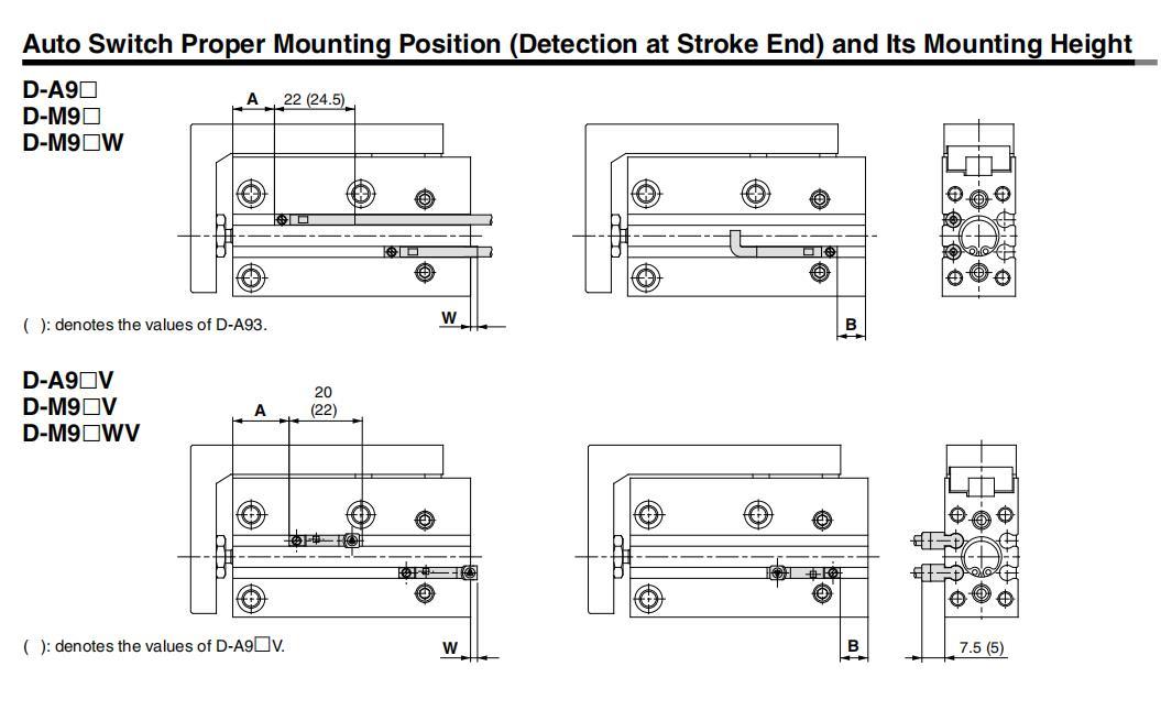 Mxh10-5/10/20/30/40/50/60 Stroke Air Slide Table, Mxs Series Alluminum Alloy Air Slide Tabe Cylinder, Pneumatic Slide Table Cylinder