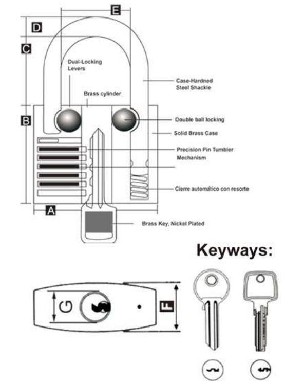 GS0087 Super Polished Brass Padlock, High Quality Brass Padlock, Top Security Brass Padlock, ISO9001 Passed Brass Padlock