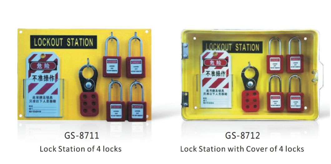 GS-8712 Lock Portable Safety Lock Stsation, Lockout Box, Industrial Safety Equipment Electrical Safety Lockout Tagout Box, Lock Station