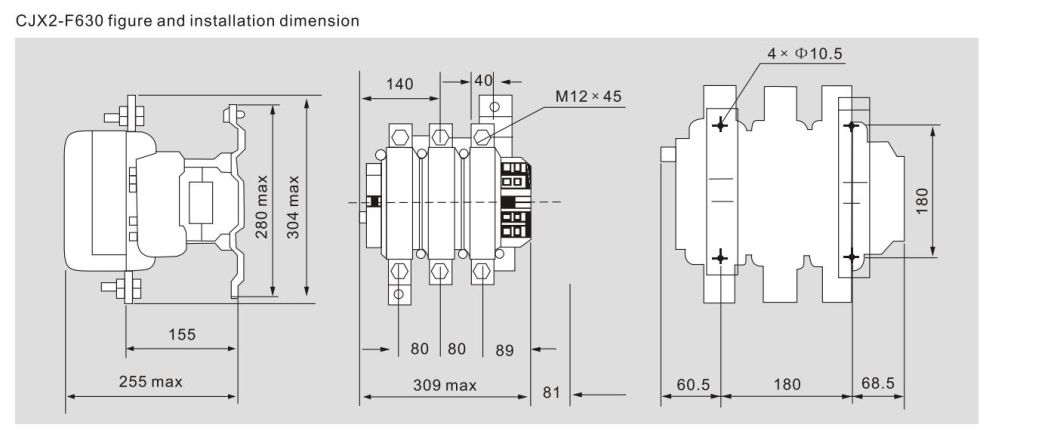 LC1-F225 AC Contactor, ISO9001 Passed High Quality AC Contactor, CE Proved AC Contactor 
