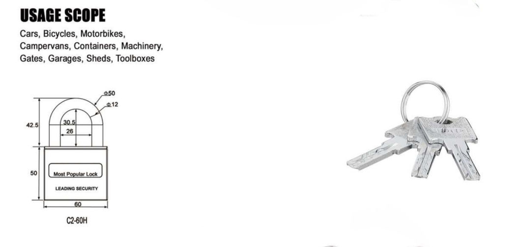 GS0074 Cast Zinc Alloy Padlock, High Quality Aluminum Padlock, ISO9001 Passed Zinc Alloy Padlock