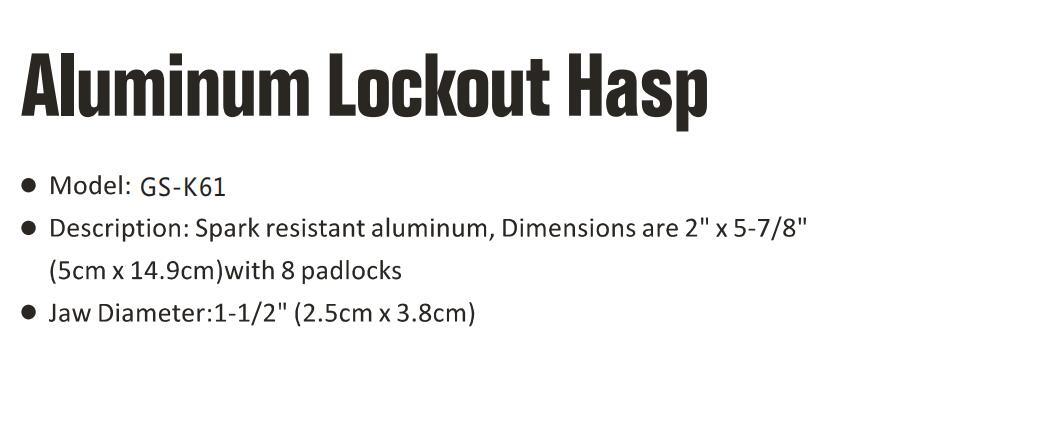 GS-K61 Double-End Aluminum Safety Lockout High Quality Hasp Lockout, Hasp Lockout, Butterfly Hasp Lockout