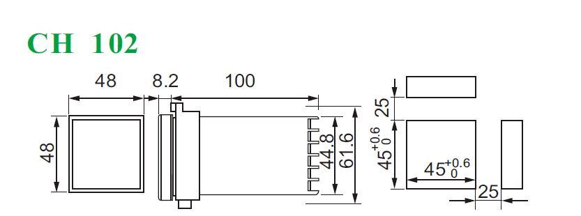 CH102 Digital Pid Temperatuer Controller, 4-Digit Dual Display Pid Temperature Controller 48mm X 48mm Temperatre Controller, CE Proved Temperature Controller