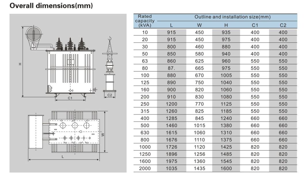 S9 6-10kv Oil Immersed Non-Excitation Tap-Changing Power Transformer; ISO9001 Passed High Voltage Power Transformer