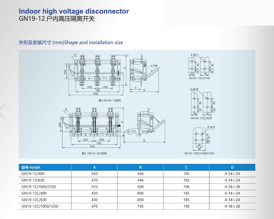 Gn19-12 Indoor High Voltage Disconnector, ISO9001 Passed Indoor Disconnector, CE Proved High Quality Disconnector, Disconnector Switch