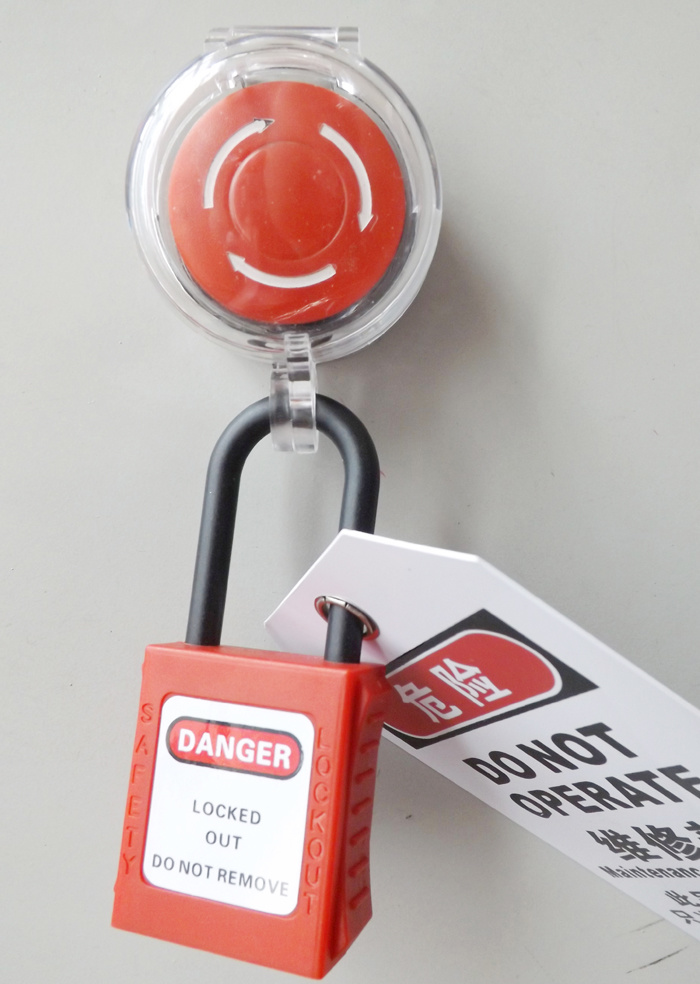 GS-8131 Emergency Stop Lockout, High Quality Emergency Safety Stop Lockout/Push Button Lockout