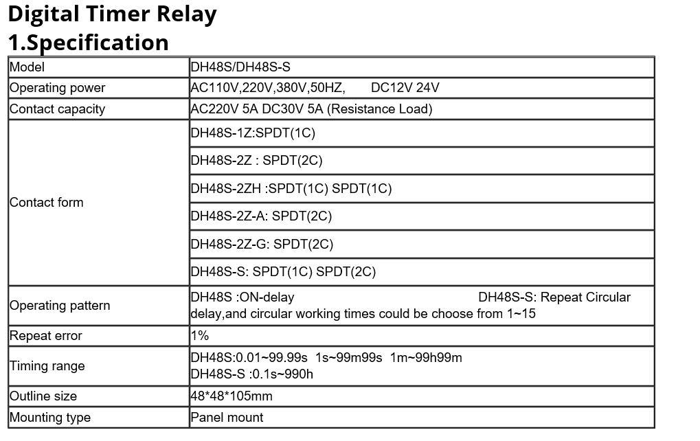 Dh48s-2z Timer Relay, Dh48s-2z Digital Timer Relay, Dh48s-2z Digital Timer Relay
