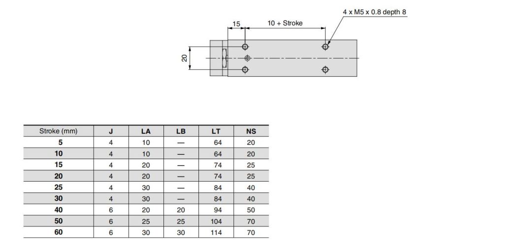 Mxh20-5/10/20/30/40/50/60 Stroke Air Slide Table, Mxs Series Alluminum Alloy Air Slide Tabe Cylinder, Pneumatic Slide Table Cylinder