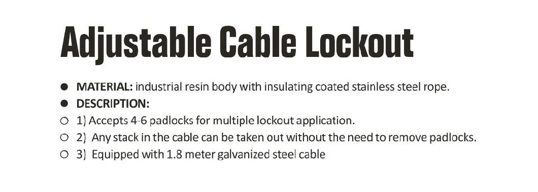 GS-L01 Cable Lockout, Safety Lockout, Cable Lockout, High Quality Safety Cable Lockout