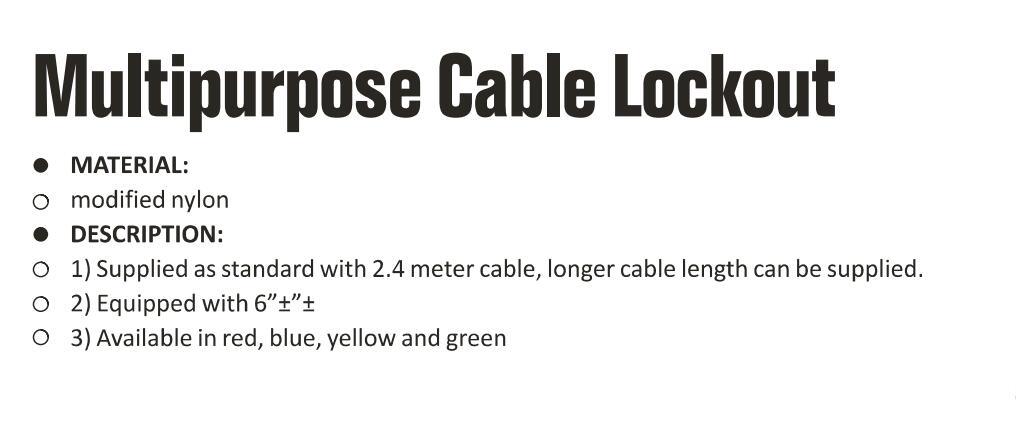 GS-L11 Cable Lockout, Safety Lockout, Cable Lockout, High Quality Safety Cable Lockout