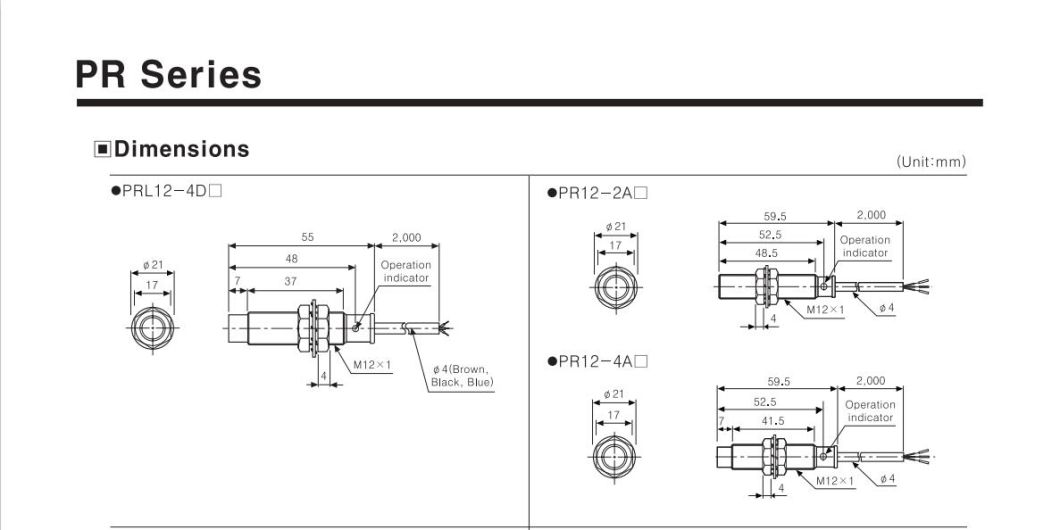 Prl12-4dp Sensor Switch, ISO9001 Passed Quality Proximity Switch, CE Proved High Quality Sensor Switch, Cylindrical Sensor Switch