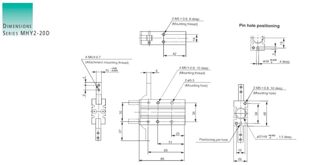 Mhy2-10d Pneumatic Air Gripper, Mhy2 -10d Pneumatic Air Gripper Cylinder, Mhy2-10d Air Chuck