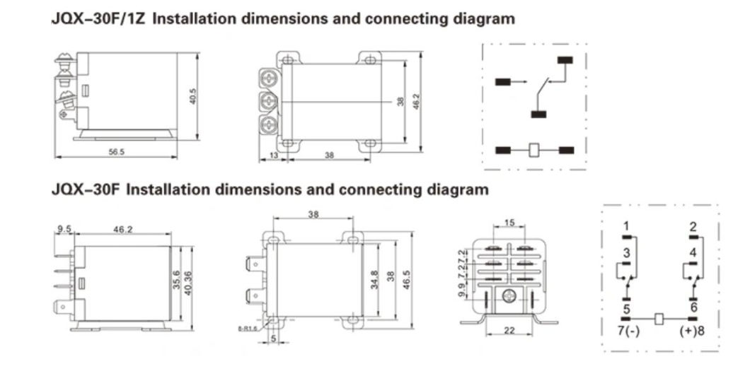 Jqx-30f 1z 220V AC Powr Relay, CE Proved High Quality Power Relay, ISO9001 Proved Power Relay