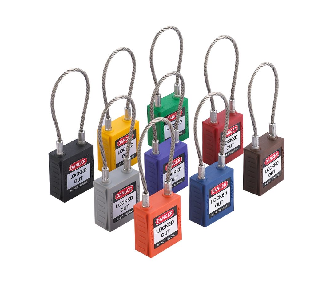 GS-8542 Cable Safety Padlock, Steel Cable Safety Padlock, High Quality Cable Safety Padlock
