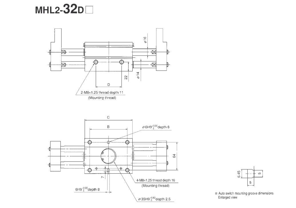 Mhl2-40/D/D1/D2/DN Pneumatic Air Gripper, Mhl2-25D Series Pneumatic Parallel Type Air Gripper Cylinder, Mhl2-25D Air Chuck