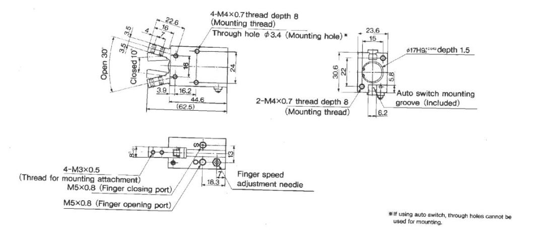 Mhc2-16D/S/Cpneumatic Air Gripper, Mhc2 -16D Pneumatic Air Gripper Cylinder, Mhc2-16D Air Chuck