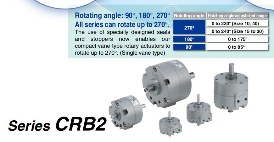 Cdrb2bw10-180s/D Rotary Actuator Cylinder; Cdrb2bw Series Vane Style Rotary Actuator Cylinder