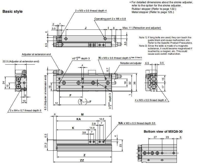 Mxq8-10/20/30/40/50/75 Stroke Air Slide Table, Mxq Series Alluminum Alloy Air Slide Tabe Cylinder, Pneumatic Slide Table Cylinder