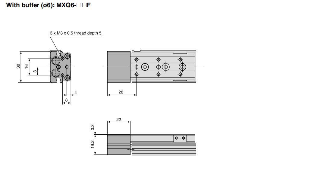 Mxq6-10/20/30/40/50 Stroke Air Slide Table, Mxq Series Alluminum Alloy Air Slide Tabe Cylinder, Pneumatic Slide Table Cylinder